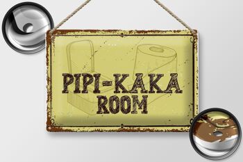 Plaque en tôle indiquant Chambre Pipi-Kaka 30x20cm 2