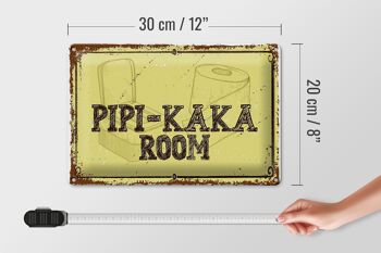 Plaque en tôle indiquant Chambre Pipi-Kaka 30x20cm 4