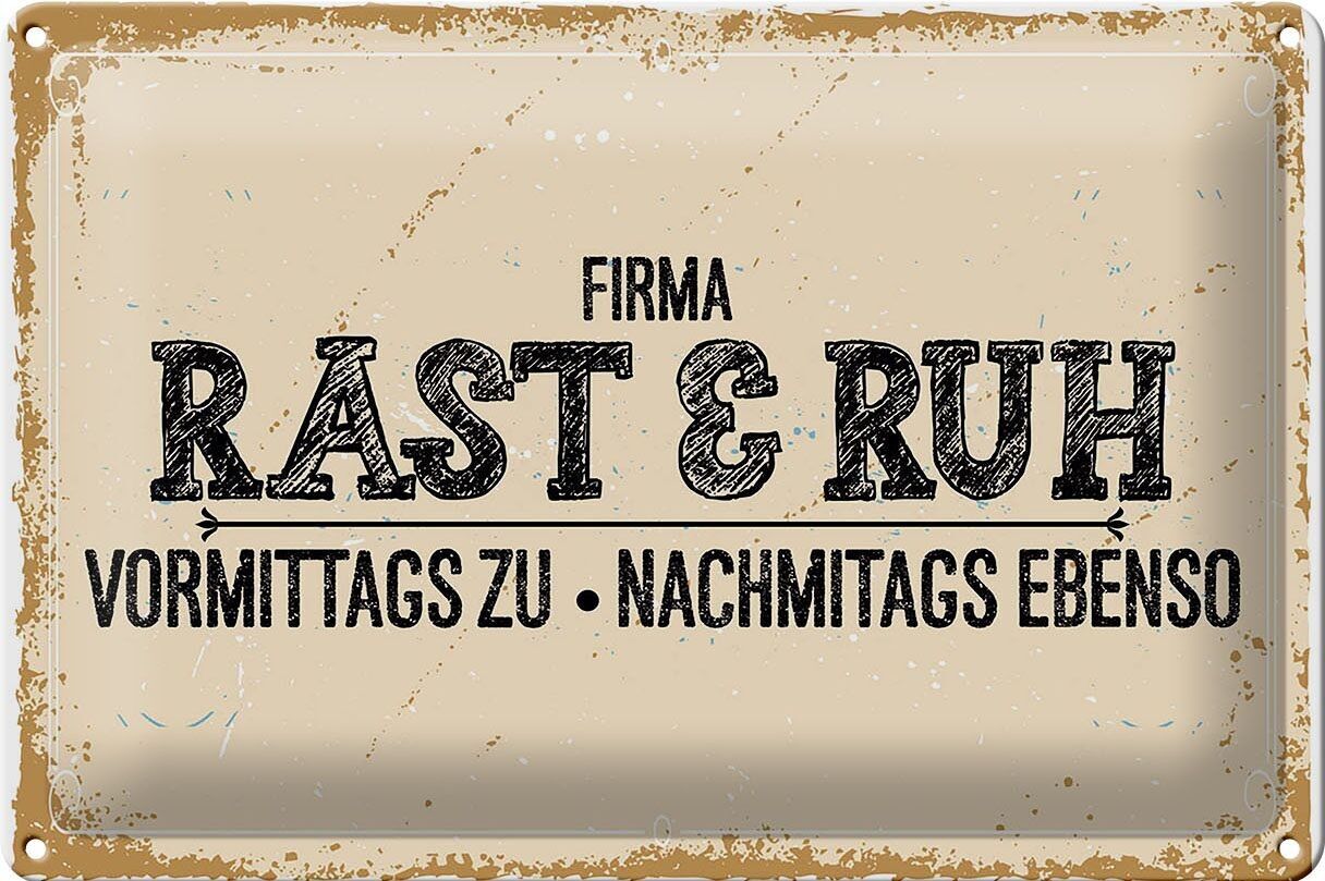 Targa in metallo con scritta 30x20 cm azienda Rast & Rzh mattine