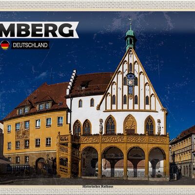 Cartel de chapa ciudades Amberg ayuntamiento histórico 30x20cm