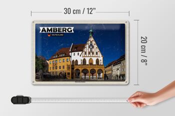 Plaque en tôle Villes Amberg Hôtel de ville historique 30x20cm 4