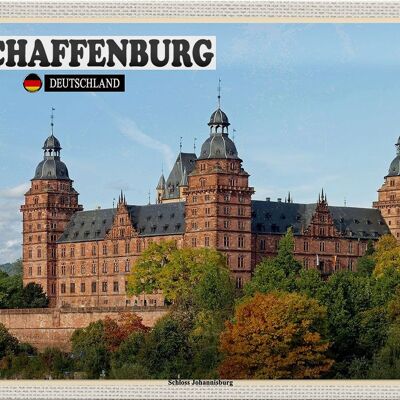 Cartel de chapa ciudades Aschaffenburg Schloss Johannisburg 30x20cm