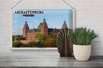 Plaque en tôle villes Aschaffenburg Schloss Johannisburg 30x20cm 3