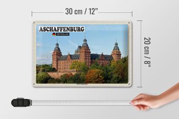 Plaque en tôle villes Aschaffenburg Schloss Johannisburg 30x20cm 4