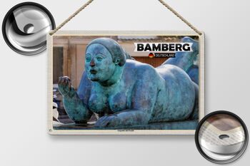 Plaque en tôle Ville de Bamberg couchée avec des fruits 30x20cm 2