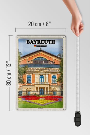 Plaque en tôle Villes Amberg Bayreuth Manoir 20x30cm 4