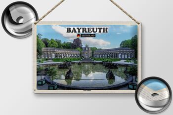 Plaque en tôle Villes Bayreuth Fontaine du Nouveau Château 30x20cm 2