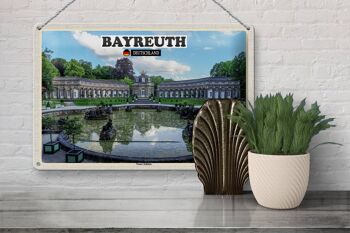 Plaque en tôle Villes Bayreuth Fontaine du Nouveau Château 30x20cm 3