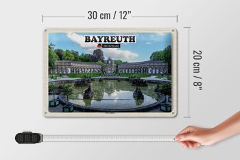 Plaque en tôle Villes Bayreuth Fontaine du Nouveau Château 30x20cm 4