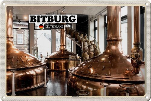 Blechschild Städte Bitburg Brauerei Traditionel 30x20cm