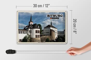 Plaque en tôle Villes Hôtel de ville de Bitburg sur le mur romain 30x20cm 4