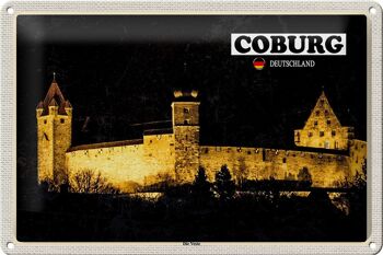 Plaque en tôle villes Coburg Le Château de Veste 30x20cm 1