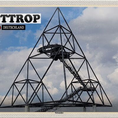 Targa in metallo città Bottrop tetraedro architettura 30x20cm