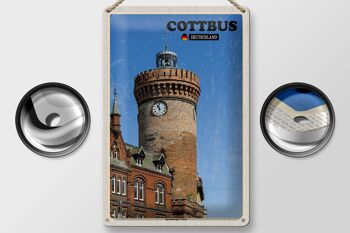 Plaque en tôle villes Cottbus Spremberger Tower 20x30cm 2