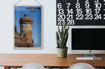 Plaque en tôle villes Cottbus Spremberger Tower 20x30cm 3