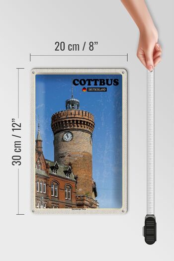Plaque en tôle villes Cottbus Spremberger Tower 20x30cm 4