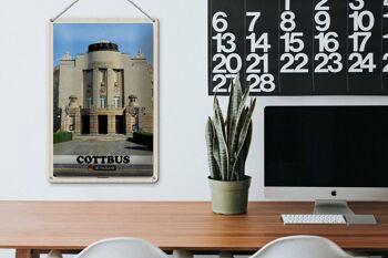 Plaque en tôle villes Cottbus State Theatre architecture 20x30cm 3