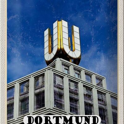 Cartel de chapa ciudades Dortmund Dortmunder U 20x30cm