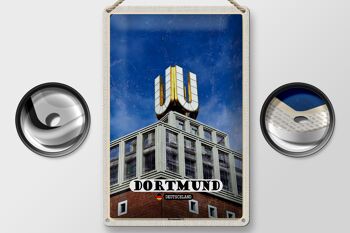 Plaque en tôle villes Dortmund Dortmunder U 20x30cm 2