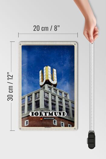 Plaque en tôle villes Dortmund Dortmunder U 20x30cm 4