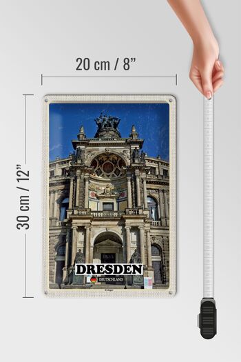 Signe en étain villes Dresde Zwinger Architecture 20x30cm 4