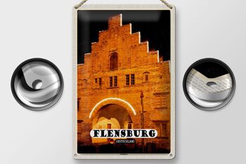 Plaque en tôle villes Flensburg Nordertor architecture 20x30cm 2