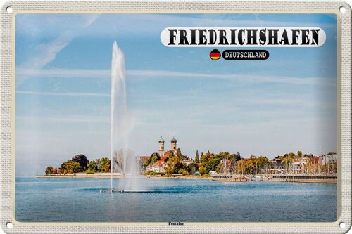 Blechschild Städte Friedrichshafen Fontaine Fluss 30x20cm