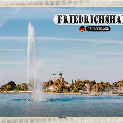 Cartel de chapa ciudades Friedrichshafen Río Fontaine 30x20cm