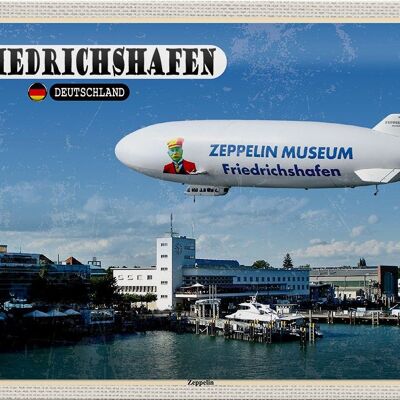 Cartel de chapa ciudades Friedrichshafen Zeppelin 30x20cm