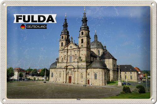 Blechschild Städte Fulda Dom Mittelalter Architekur 30x20cm