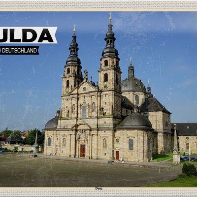 Targa in metallo Città Fulda Cattedrale Architettura medievale 30x20 cm