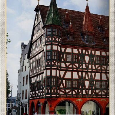 Cartel de chapa ciudades Fulda antiguo ayuntamiento arquitectura 20x30cm