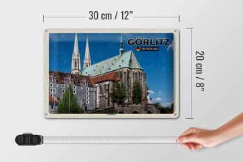Plaque en tôle villes Görlitz Peterskirche city trip 30x20cm 4