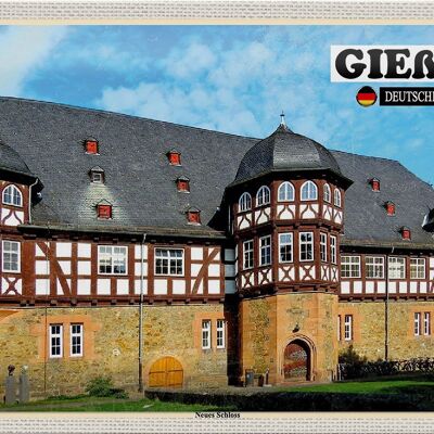 Cartel de chapa ciudades Giessen Castillo Nuevo 30x20cm