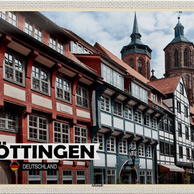 Cartel de chapa ciudades Göttingen arquitectura del casco antiguo 30x20cm