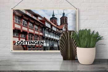 Plaque en étain villes Göttingen, architecture de la vieille ville 30x20cm 3