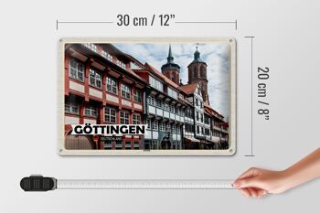 Plaque en étain villes Göttingen, architecture de la vieille ville 30x20cm 4