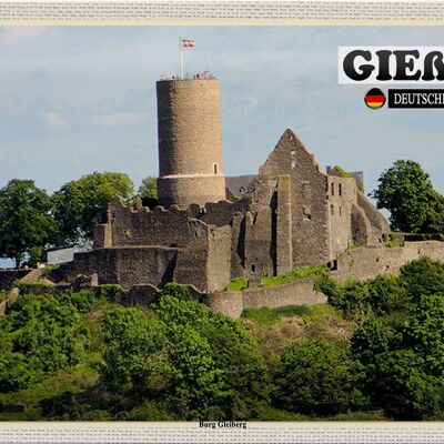 Cartel de chapa ciudades Castillo de Giessen arquitectura Gleiberg 30x20cm