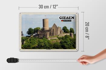 Plaque en tôle Villes Giessen Château Gleiberg Architecture 30x20cm 4