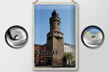 Plaque en tôle villes Görlitz Reichenbacher Tower 20x30cm 2