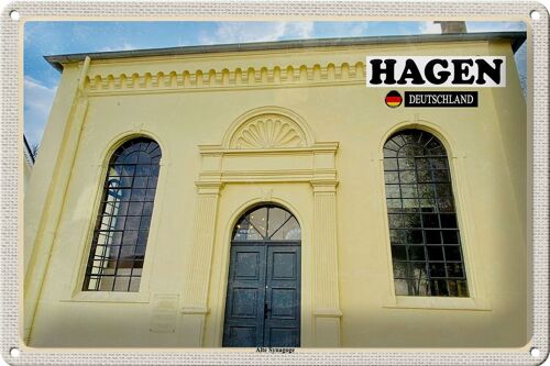 Blechschild Städte Hage Alte Synagoge Architektur 30x20cm