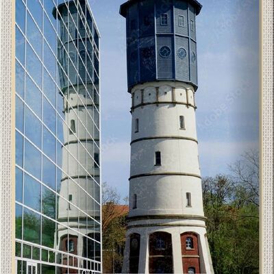 Targa in metallo città Gütersloh torre dell'acqua 20x30 cm