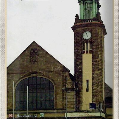 Cartel de chapa ciudades Hagen estación principal de tren 20x30cm