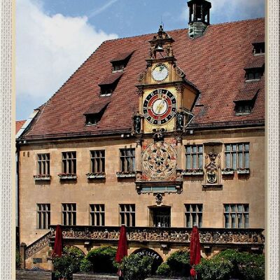 Targa in metallo città Heilbronn municipio centro storico 20x30 cm