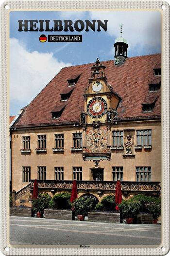 Plaque en tôle Villes Heilbronn Mairie Vieille Ville 20x30cm 1