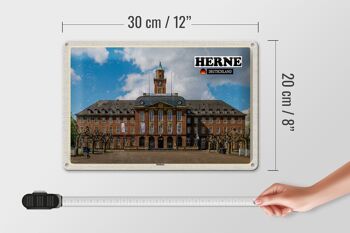 Plaque en tôle Villes Herne Mairie Architecture 30x20cm 4