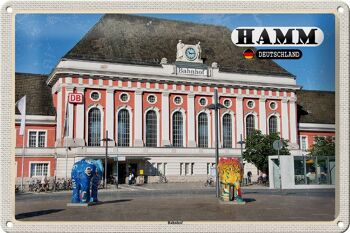 Plaque en tôle villes sculptures de la gare de Hamm 30x20cm 1