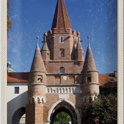 Metal sign cities Ingolstadt Kreuztor architecture 20x30cm