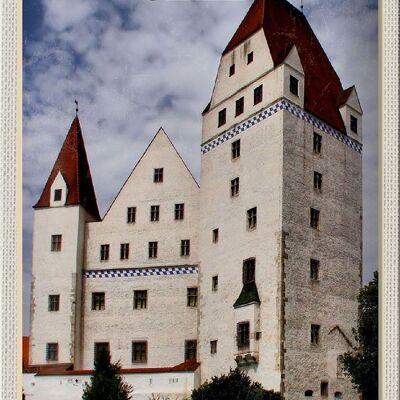 Cartel de chapa ciudades Ingolstadt Castillo Nuevo 20x30cm