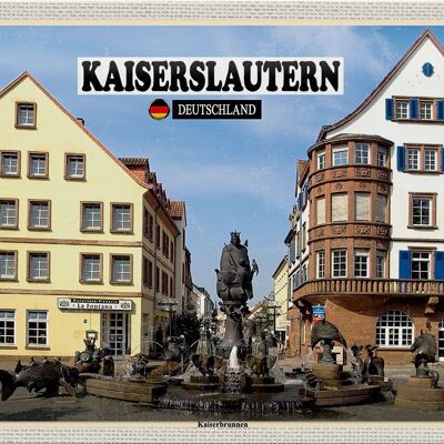 Cartel de chapa ciudades Kaiserslautern Kaiserbrunnen 30x20cm